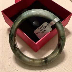 Green Burmese Jade Bangle Bracelet
